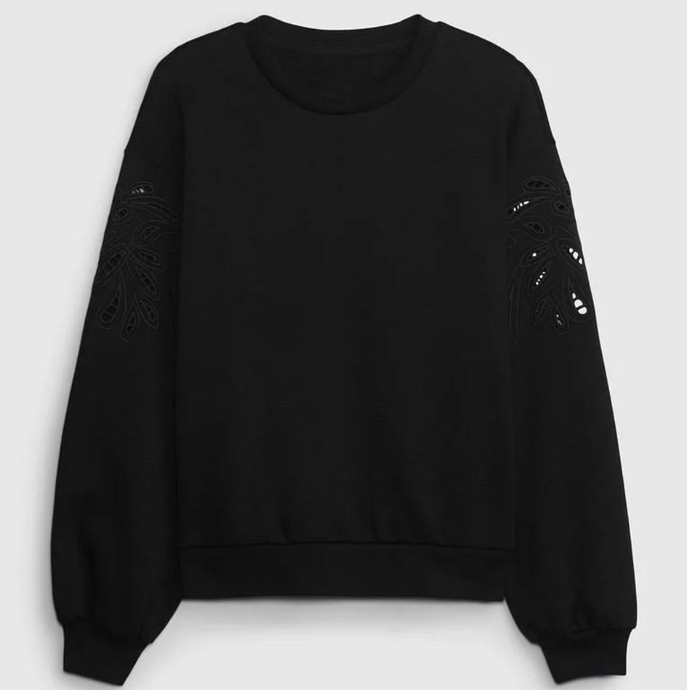 GAP crop sweatshirt women's XXL 2XL Black NWT